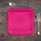 24 Count Hot Pink Square Paper Dessert Plates for Baby Shower Party 7"